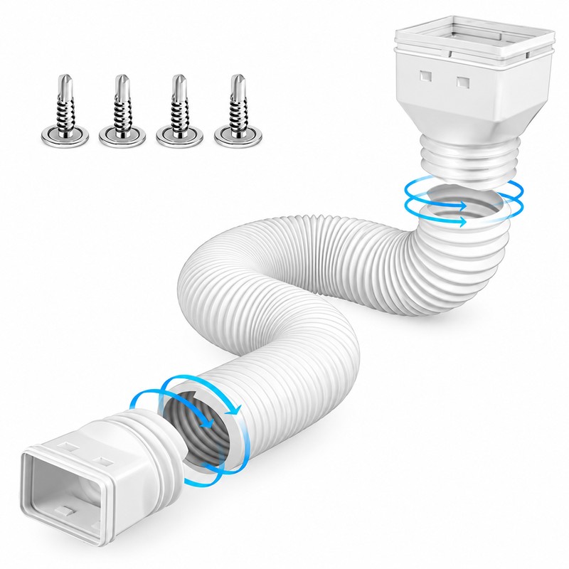 Retractable Rain Gutter Downspout Extension for Outdoor Drainage – Adjustable