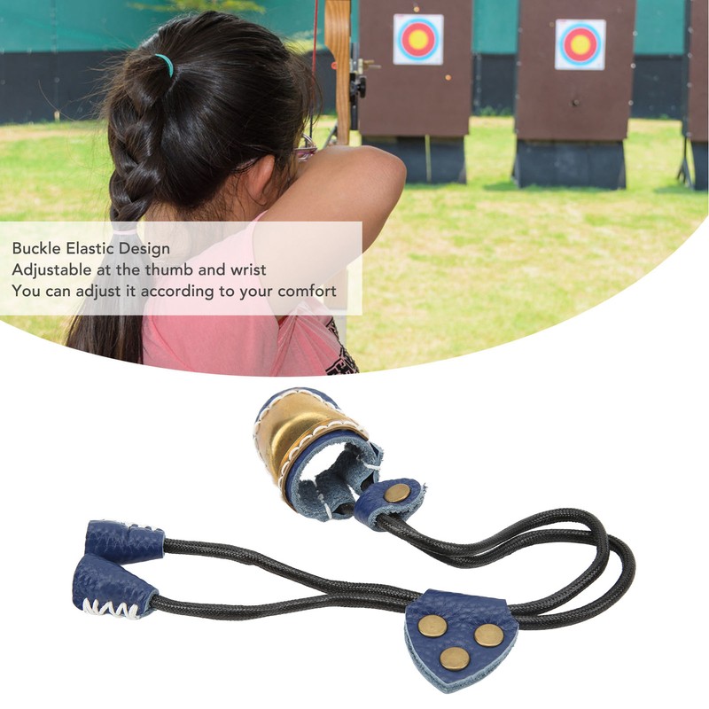 Archery Fingers Guard Protector Brass and Leather Archery Thumb Ring