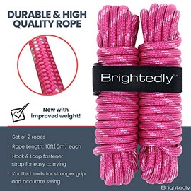 16 FT Double Dutch Jump Rope Set (2 Pack), Long Jump Ropes for Kids or Adults, Knotted Ends for Firmer Grip When Rope Skipping, Portable, Soft, Comfor
