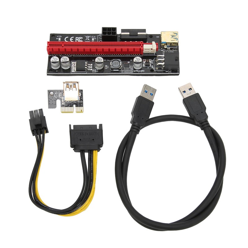 PCIE 1X to 16X Riser Card 4 Solid Capacitors 6