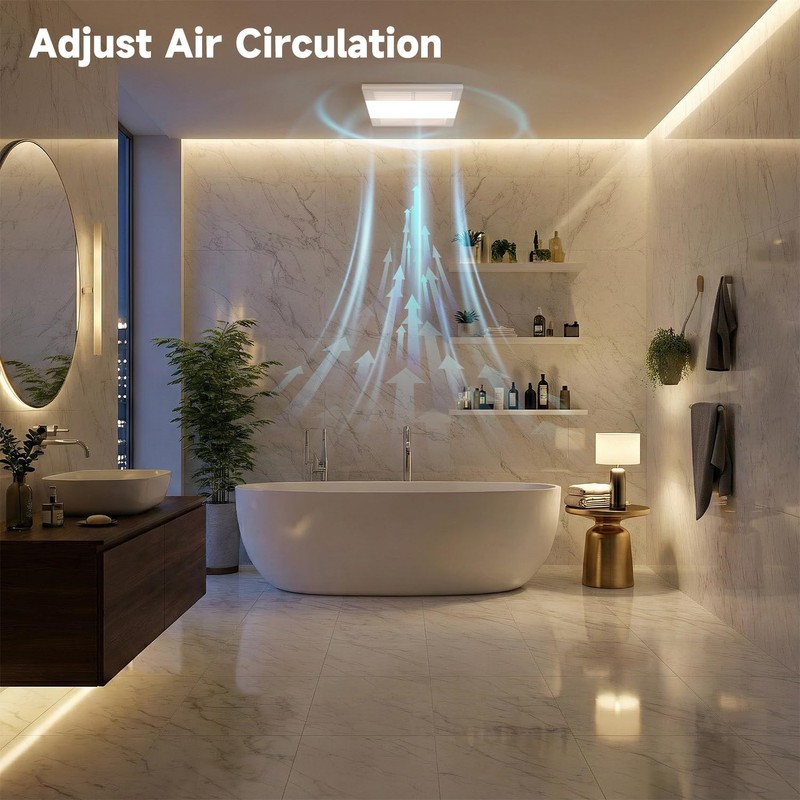 Bathroom Exhaust Fan with 6000K Light & Humidity Sensor (120-90CFM)