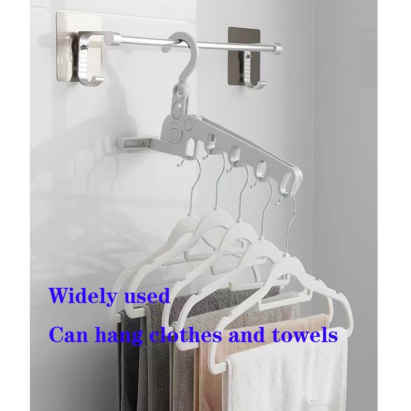 MINGKAI 3pcs Multi-Functional Five Hole Hook Folding Clothes Hanger for