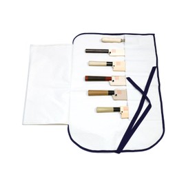 Yoshihiro Cotton Knife Pouch/bag Japanese Sushi Chef Knife Accessories (6 slots, White)