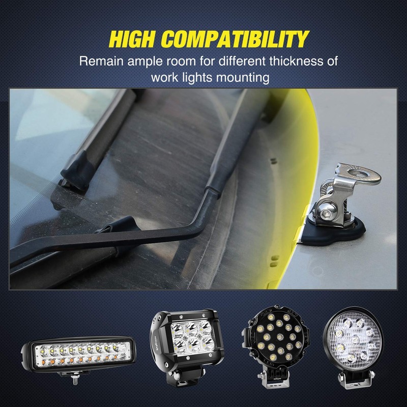 Nilight LED Light Bar Mounting Bracket 2PCS Universal Adjustable Pillar