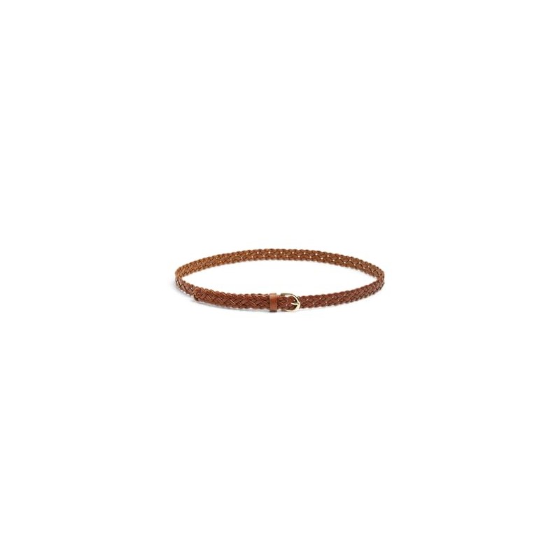 Pieces Women's Pcavery Leather Braided Slim Noos Belt, Brown (Cognac),