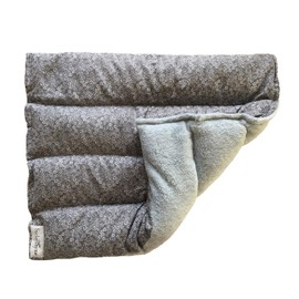 SacksyThyme Weighted Microwave Heating Pad, Microwavable Neck and Shoulder Wrap for Moist Hot Therapy, Flaxseed, Cotton Fleece, Covers Large Areas XL 16" x 13" Gray Made in USA