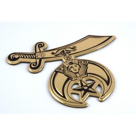 Shriners shriner gold finish decal emblem 3D sticker car bike 2.75" flexible