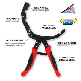 Performance Tool W54315 2 to 5-Inch Self-Adjusting Angled Jaw Filter Wrench