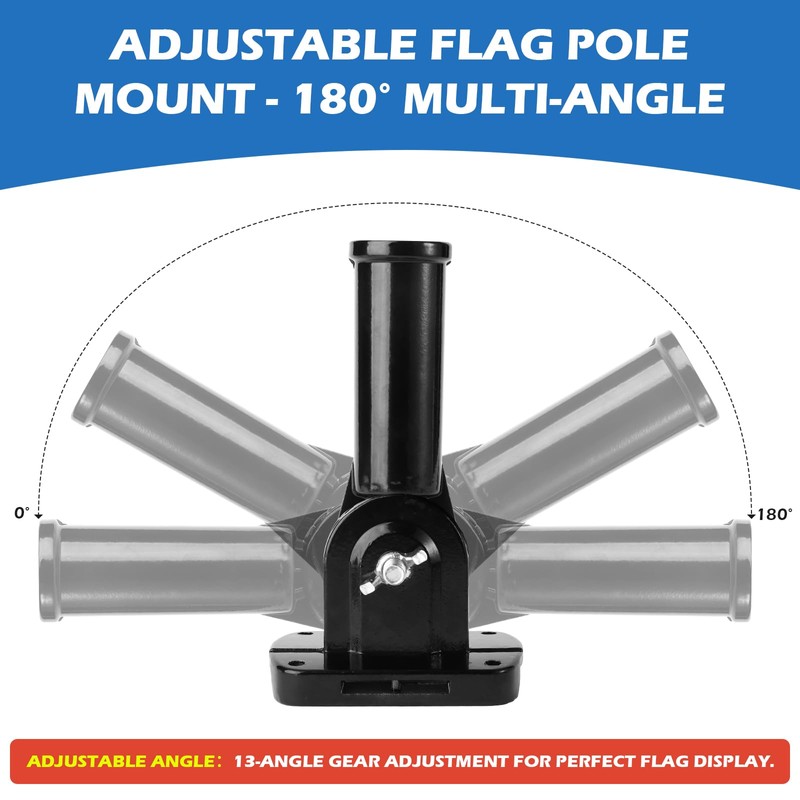 Everlling Magnetic Flag Pole Holder for Outside RV/Truck,180° Adjustable