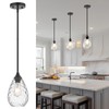 SADUENFR Glass Pendant Lights Kitchen Island, 1-Light Modern Black Pendant