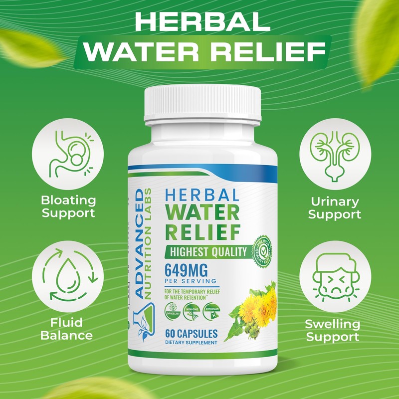 Herbal Water Relief Diuretic Water Pills for Water Retention, Bloating,