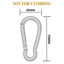 LESHIRY Large Carabiners Keychain 3" Aluminum D Shape Premium Durable D-Ring Carabiner Clip Hook Camping Accessories Snap Link Key Chain Durable Improved Design(HL-Silver 2PCS)