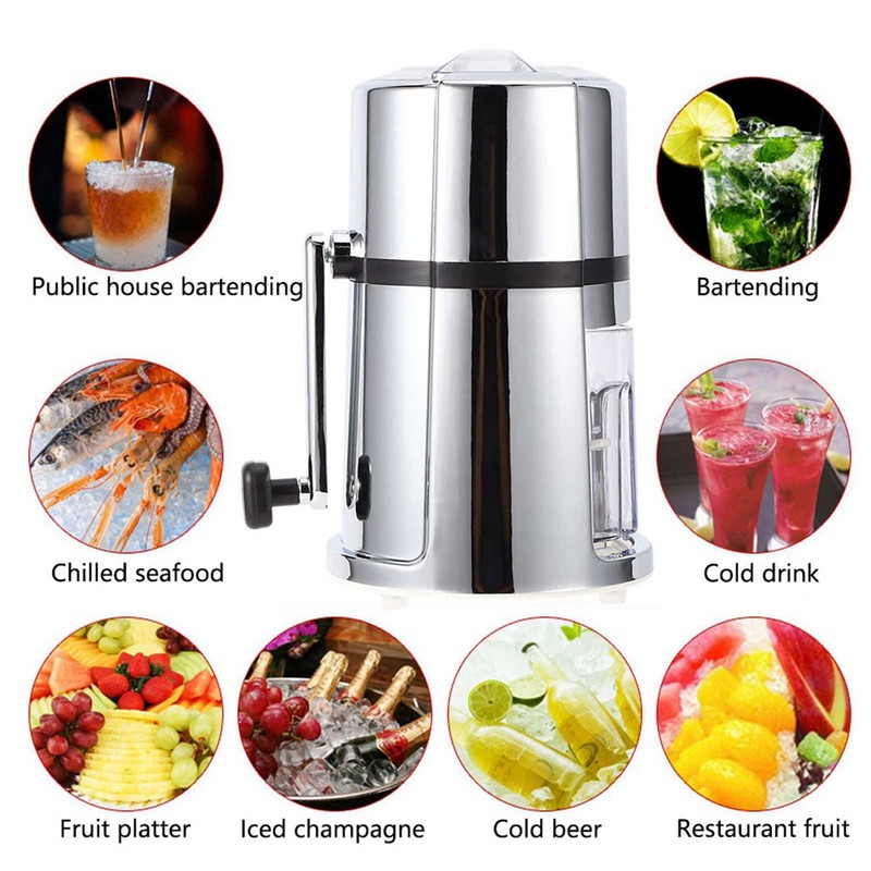 Natudeco Manual Ice Crusher Shaved Ice Machine Portable Snow Cone