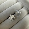 925 Sterling Silver Chestnut Leaf Stud Earrings, Sterling Silver