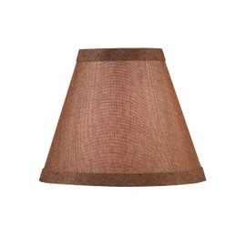 Aspen Creative 51011-5, Hardback Empire Transitional Clip-On Chandelier Shade, Dark Brown Burlap Texture Fabric, 3" Top x 6" Bottom x 5" Slant, Set of 5