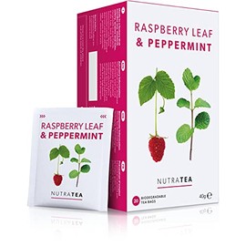 Nutra Tea - Raspberry Leaf & Peppermint Tea - Raspberry Leaf Tea For Pregnancy & Expectant Mothers - 40 Tea Bags - Herbal Tea - (2 Pack)