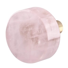 rockcloud Pack of 2 Natural Crystal Stone Rose Quartz Drawer Knobs Pull Handle Cupboard Dresser Door Pull with Screws Home Decorative Furniture Hardware
