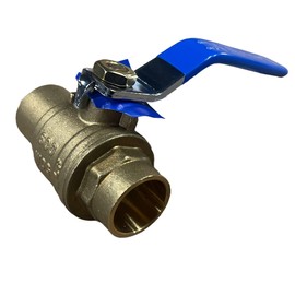 EZ-Fluid 1/2" Sweat Solder C X C Brass Full Port Water Stop Shut Off Ball Valve,Heavy Duty LF,For Copper Tubing,Quarter Turn (1-Pack)