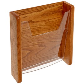 Wooden Mallet 1-Pocket Stance Wall Display, Medium Oak