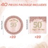 Juhap 50th Birthday Decorations for Women, Rose Gold Fifty Year