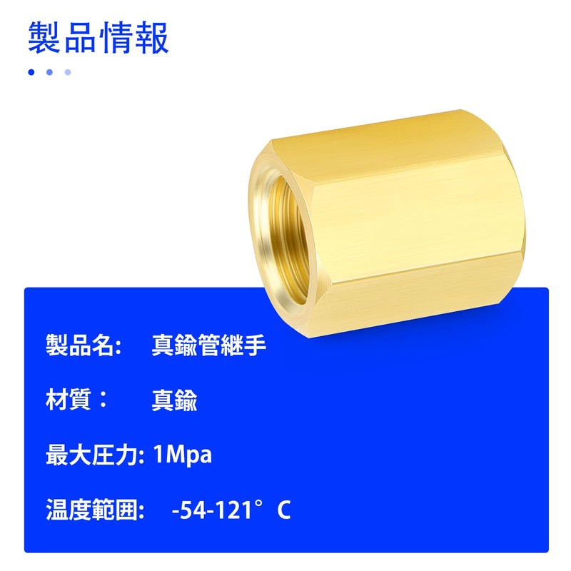 TAILONZ PNEUMATIC 10pcs Brass Full Hex Fittings, 1/8PT Female Fitting