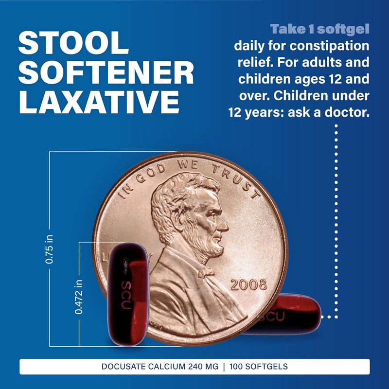 MAJOR Docusate Calcium 240 mg - Stool Softener Laxative Softgels