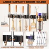 Broom Holder Wall Mount with Cleaning Supplies Organizer, Laundry Room