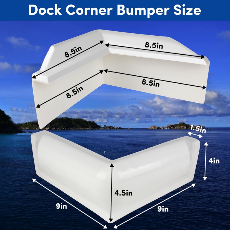 BALAVA Dock Corner Bumper,Vinyl Boat Dock Corner Bumpers with 90