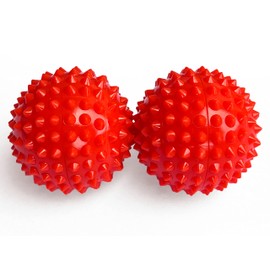 2 x DBT Skills Hedgehog Ball, Magnetic High Stress Acupressure Ball, for Stress Relief or Massage, Against Tension and for More Mobility and Concentration (Matte Red)
