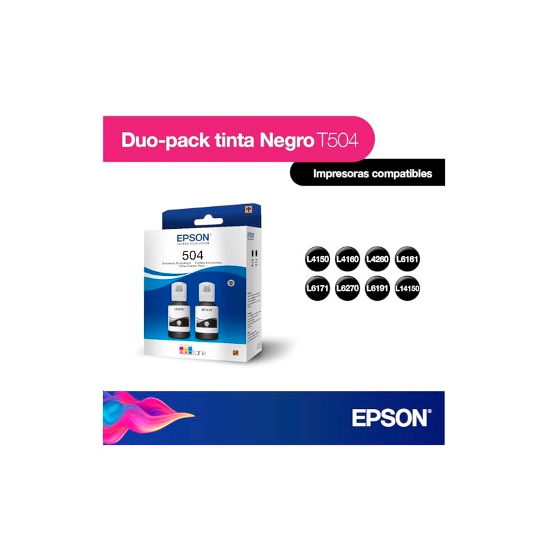 Epson Ecofit Botellas de Tinta Color Negro T504 2 Unidades
