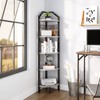 YMYNY 5-Tier Corner Shelf, Freestanding Corner Bookcase with 6 Wooden