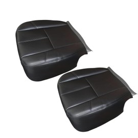 SecosAutoparts Driver & Passenger Side Bottom Microfiber Leather Seat Cover Black Compatible with Chevy Silverado Compatible with GMC Sierra Tahoe Suburban Avalanche Yukon 2007-2014
