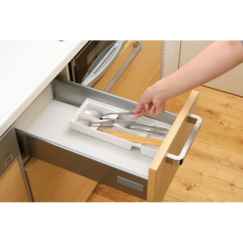 Richell Totono N Cutlery Stand for Drawers, Regular Size, White