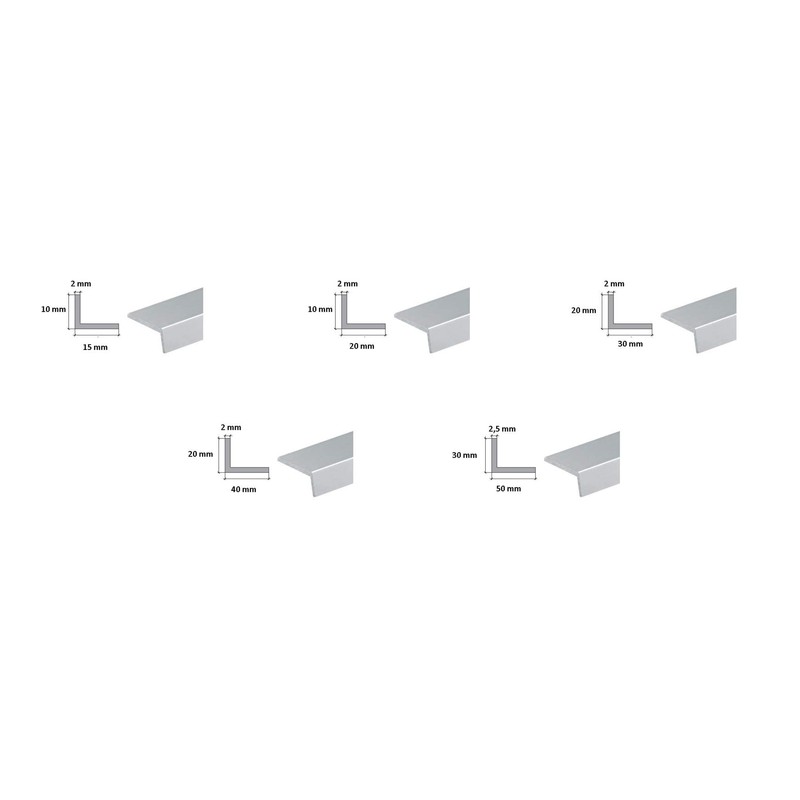 Aluminium Angle 2M LONG Extruded Corner Wall Protector -Various Size-