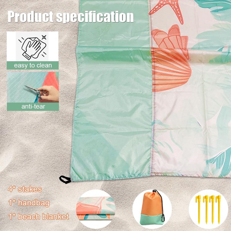 Beach Blanket, Sand-Free, Sand-Proof Beach Blanket, Waterproof, Lightweight and Thin,