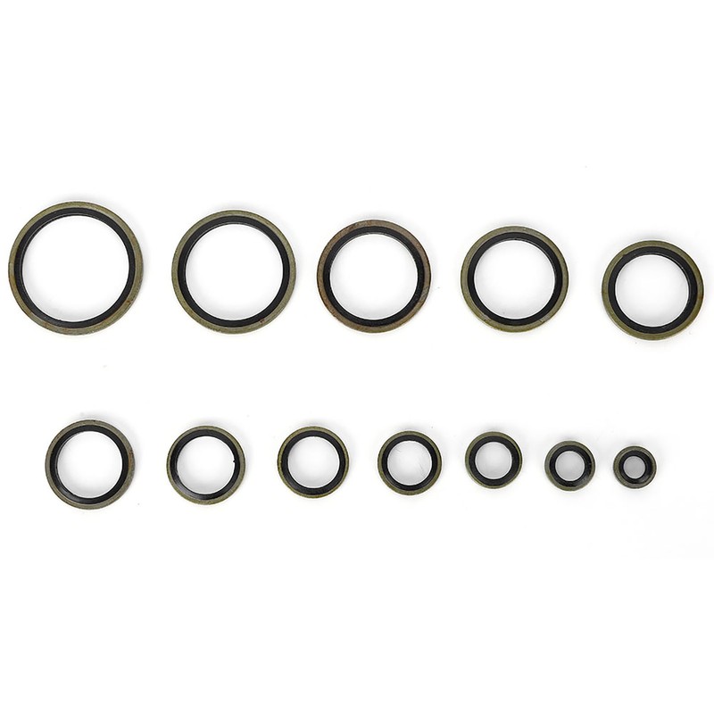 240pcs 6\8\10\12\14\16\18\20\22\24\27\30mm Metal Rubber Sealing Oil Ring Drain Plug Gasket