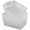 Qsbon Rectangular Plastic Storage Organization Trays Baskets in Clear, 6-Pack
