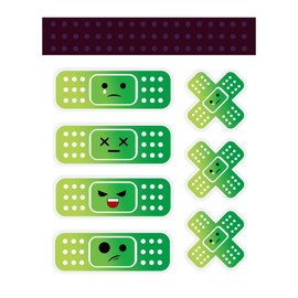 Yourkar Car Bandage Decal, Funny Cute Auto Cartoon Bandage Stickers with 2 Shapes, Waterproof Decorative Band-Aid Sticker Universal for Most Vehicles, Car Accessories for Decor (Green)