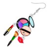 OUSIO Acrylic Novelty Eye Shadow Plate Earrings Cartoon Makeup Brush