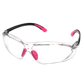 SAFEYEAR Women Safety Glasses Anti Fog Lens,HD Clear Scratch Resistant Work Glasses with Adjustable Straps for Lady, No-Slip Grips,VU Protection for DIY, Lab, Welding,Chemistry(Pink)