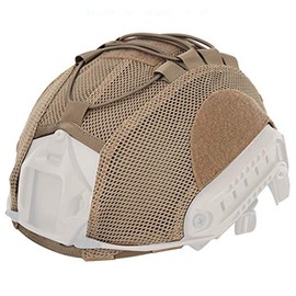 ATAIRSOFT Tactical Airsoft Paintball Military Hunting Mesh Cover for BJ/PJ/MH Fast Helmet (TAN)