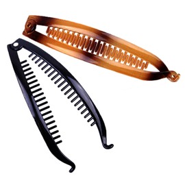 Generic Hair Clips, 2PCS Banana Clips for Thick Hair, Banana Clip Clincher Combs, Hair Accessories for Women Girls, Vintage Fashion, Acrylic Material, Mixed Colors Styles, Easy to Use, Ideal Gift