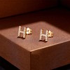 H Initial Earrings - Hypoallergenic Initial Studs Earrings Jewelry Gifts