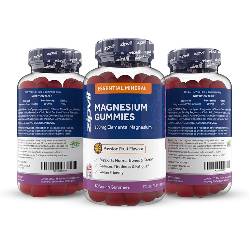 Magnesium Citrate Gummy, 150mg Elemental Magnesium, Supports Bones and Teeth,