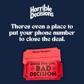Bad Decision Tickets – Funny Gag Gift & Party Icebreaker | 1000 Red Raffle-Style Joke Tickets | Hilarious Bar Game, Party Favor, Bachelor Parties, Pranks, Stocking Stuffer, White Elephant Gift