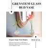 Serene Spaces Living GreyStem Glass Bud Vase, Bulb-Style Mini Vase