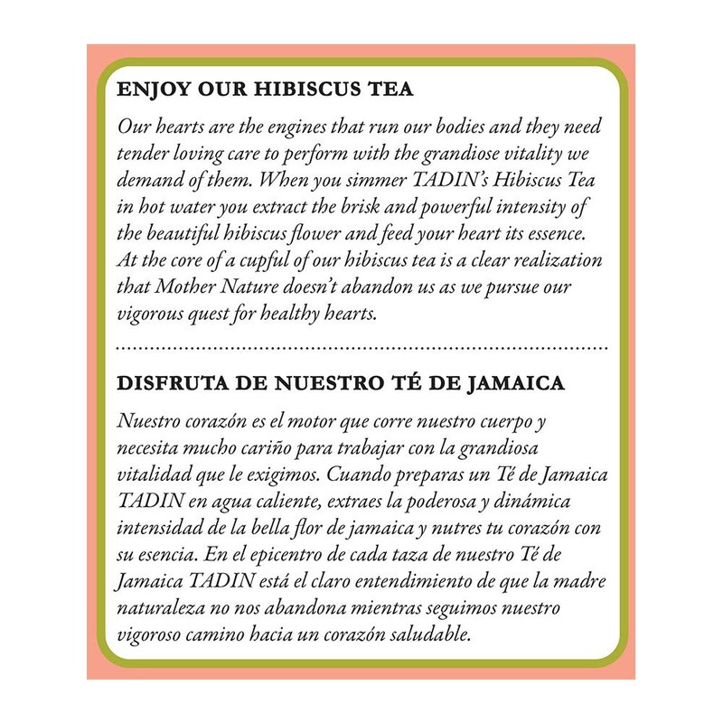Tadin Te de Jamaica Hibiscus tea 24 bags.