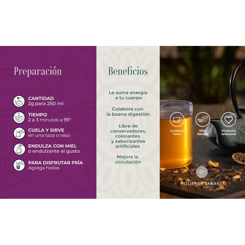 Molienda Sagrada Té Negro Luna Canela, 200 Gramos