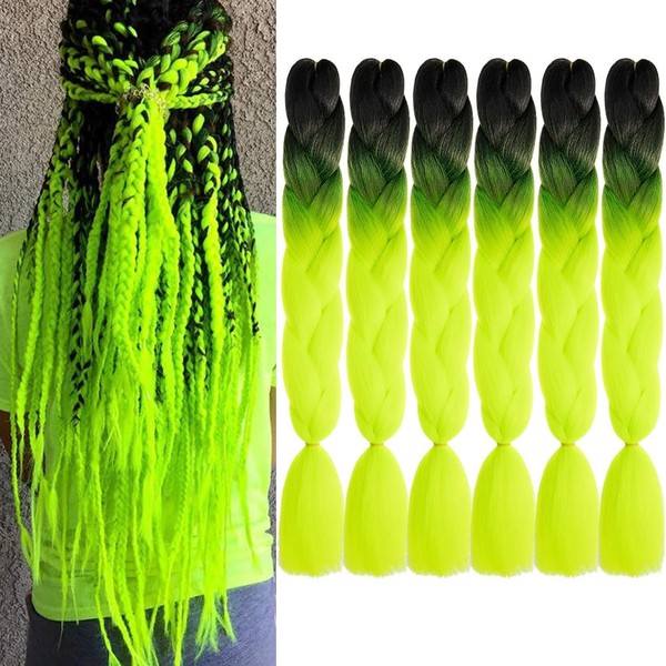 Jumbo Box Braiding Hair Extensions 24 Inch Black to Yellow