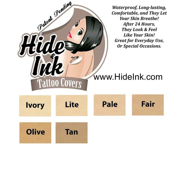 Hide Ink Temporary Tattoo Cover Up 4" x 6" - LITE COMBO (6-Pack)